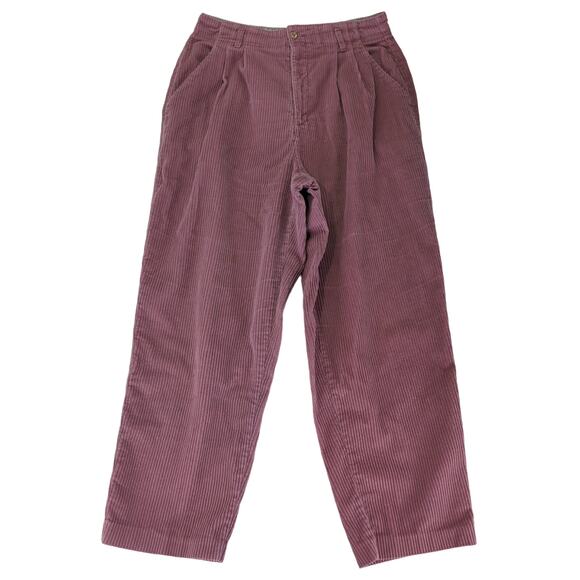 Vintage Dockers Corduroy Pants Pink Mauve Pleated High-rise Baggy Women's 14 - Picture 1 of 9